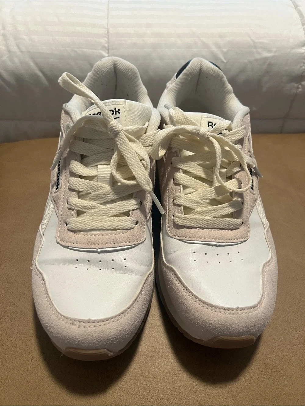 Reebok Cream and white Women's Retro Athletic Sneakers